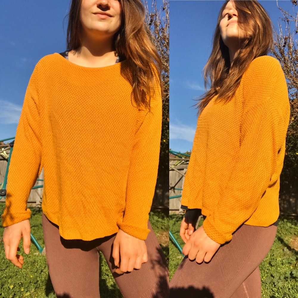 Mustard Yellow Scoop Neck Sweater
